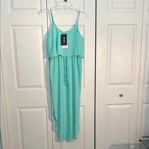 Chic Mint Green High Low Dress